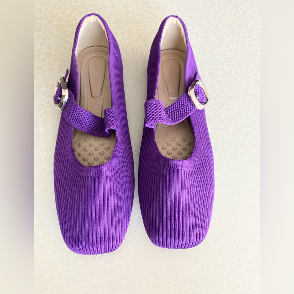 Purple Women's Knit Mary Jane Flats size 9 1/2